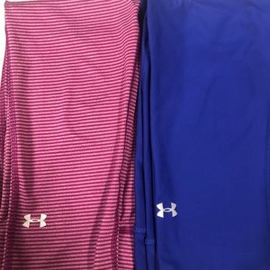 Two pair Under Armour Heat Gear Run Crops